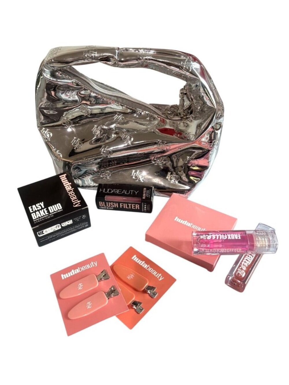Huda Beauty Pink Pumpkin Set With Chrome Carrying Bag